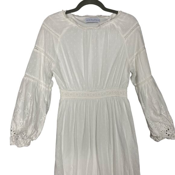 Veiled Collection White Eyelet Long Sleeve Maxi Dress Size XS - Picture 2 of 12